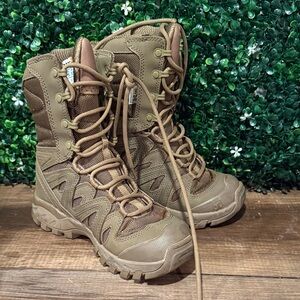 High-Ankle Tactical Lace-Up Boots in Tan hiking boots Womans 5 NEW